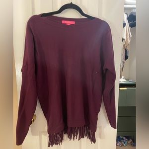 EUC Plum colored fringe Lilly Pulitzer Sweater